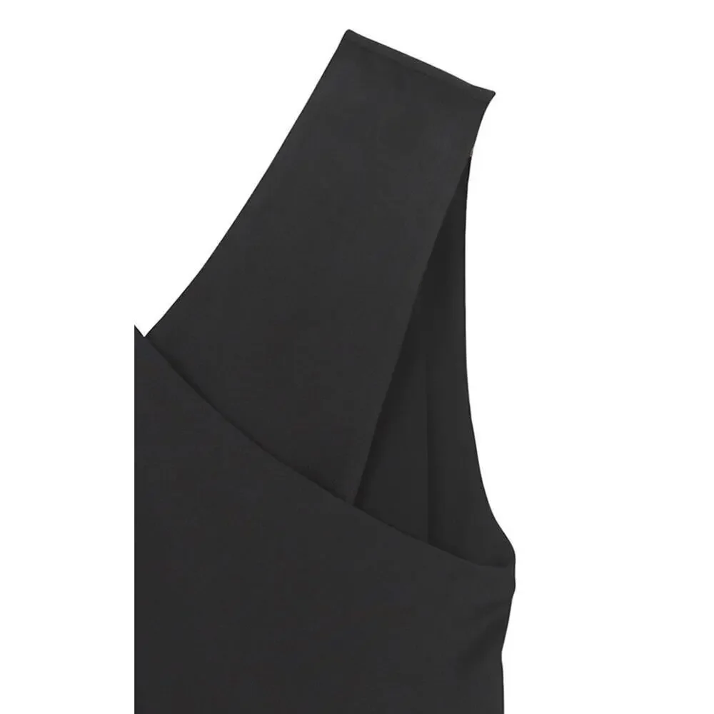 Malene Birger Black Sleeveless Aluta Cross Over Dress Black Size 36